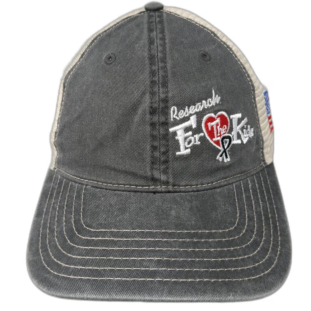 Cap America Trucker Hat Gray One Size Mesh Back Snapback American Flag Patch